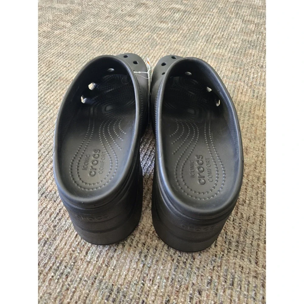 Crocs‎ Siren Mens Sz 13 Black Platform Chunky cosplay, lesiure, medical, comfort